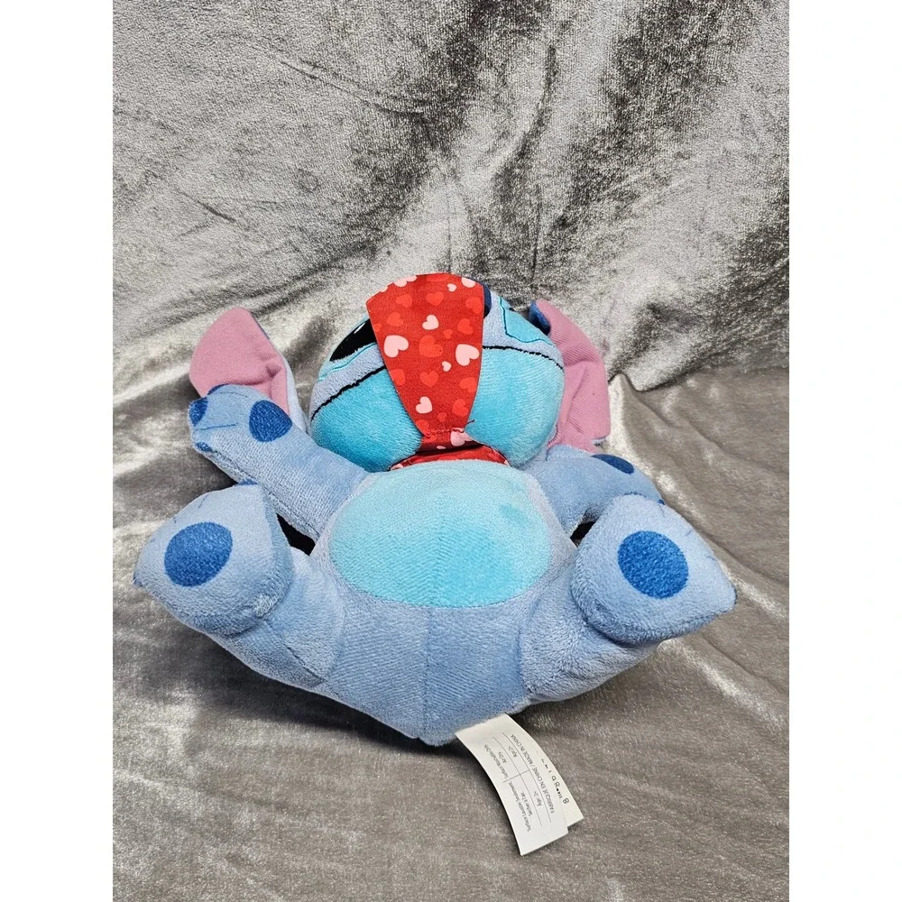 Disney Stitch Valentines Day‎ Plush Blue Alien Heart Tie Kiss Mark 10 Inch